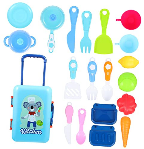 Toyvian 1 Satz Spielhaus schminkkoffer schmink Set Box werkzeugkoffer Kitchen Toys for Kinderkoffer Plastikspielzeug Kindergeschenk Light Green