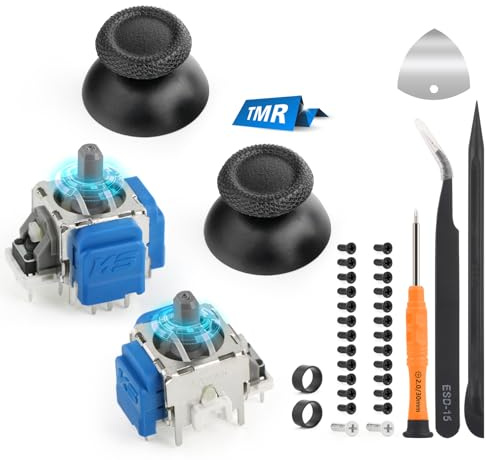 2 Pièces TMR Joystick 3D pour PS5 Remplacement Joystick pour Playstation 5 Module de Joystick Potentiomètre Analogique pour Sony PS5 Joystick Thumbstick Manette Accessoires avec Console des Vis(xx)