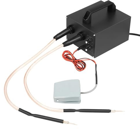 Poste à souder par points 6700 W Mini poste de soudage par points portable Mini spot Welder 1600 A, 2 broches de soudure, 2 douilles isolantes, soudeuse par points sans fil