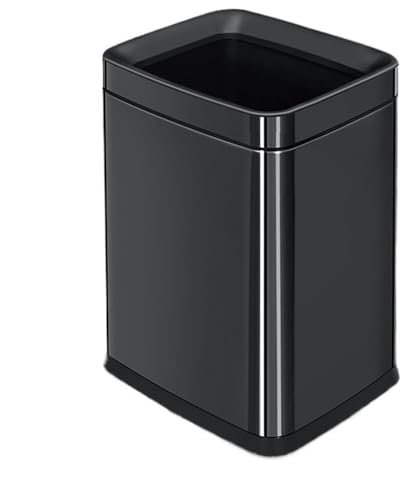 Papelera de Escritorio Bote de basura de acero inoxidable de 2.6 galones antihuellas, bote de basura de metal con tapa abierta con anillo de presión y contenedor interior extraíble for sala de estar,