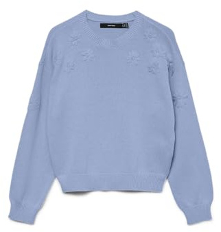 VERO MODA O-Neck Pullover Vmdaisy EMB Ls Pull à col Rond Boo Femme