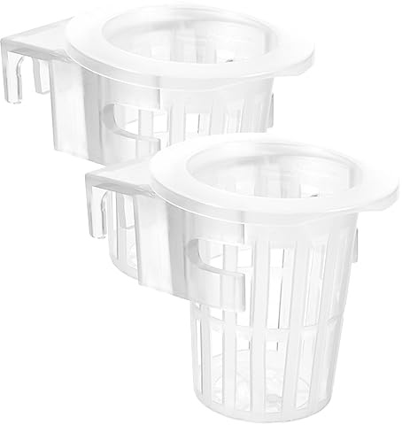 OUNONA 2 Pezzi Tazza appesa all'erba d'acqua coppa per piantare Maglia radice vaso per piante tazze in rete per la coltura vaso da basket idroponico plastica