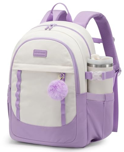 LOVEVOOK Damryggsäck, laptop skolryggsäck, vattentät, dagryggsäck, arbetsväska, resväska, arbetsväska, dagväska, skolväska, ryggsäck, kvinnor, elegant för universitet, resor, kontor (Beige lila)
