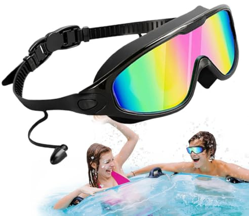 Simglasögon | Ergonomisk 180 graders vidvinkelssikt anti-dimma utrustning med justerbar rem | Herrsimglasögon | för pool, vatten, undervatten, snorkling, scuba dykning