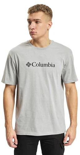 Columbia CSC Basic Logo Short Sleeve, Camiseta De Manga Corta para Hombre, Columbia Grey Heather, Talla M