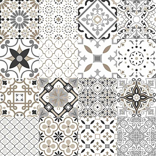 Toile cirée au mètre - Largeur 140 cm - Carreaux de Ciment - Gris