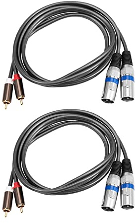 Janasiba 2 x 1,5 m Dual a XLR 2 adattatori XLR a 2 connettori audio stereo HiFi per mini altoparlante