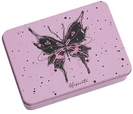 BELLIFFY Caja De Almacenamiento De Hojalata Pequeña Con Tapa Caja Metálica Para Dulces y Galletas Contenedor Decorativo De Regalo Rosa Para Escritorio