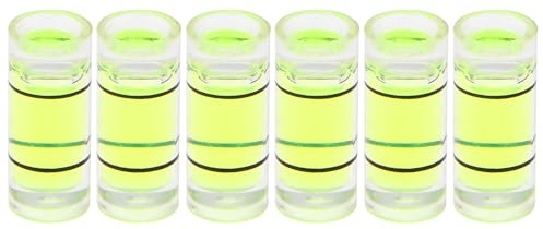 sourcing map Lot de 6 petites fioles cylindriques de niveau à bulle 5 x 12 mm en PMMA - Mini niveau à bulle horizontal - Outils de mesure pour camping-car, TV, cadre photo - Outil de mise en niveau