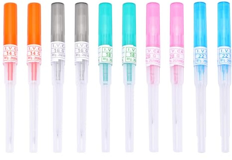 AceFun 14g 16g 18g 20g 22g Piercing Nadeln,6 Stück gemischt IV Piercing Nadel mit kanüle piercingnadel Ohr Nasen Piercing Needle hohle Nadeln für Lippe Zunge Bauch Brustwarze Knorpel