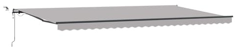 vidaXL Toldo retráctil Gris Claro 600 x 300 cm Poliéster, Toldos Modernos para balcón, jardín o terraza, retráctiles y Resistentes a los Rayos UV, Exterior