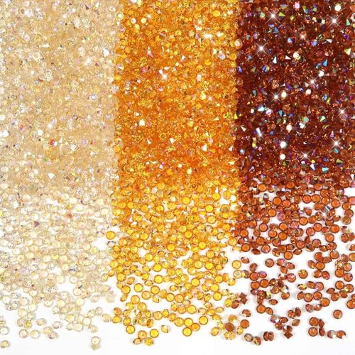 TOAOB 5000 Stück Diamanten Deko 3 mm Gelb Serie Acryl Kristalle Diamanten Tischstreuer Konfetti Klare Strasssteine für Tischdekoration Braut Dekoration Vasenperlen