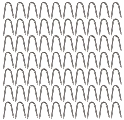 DOITOOL Estacas Forma de U de Hierro para Jardinería Clavos de Fijación para Mallas y Césped 70 Unidades Resistentes para Uso Exteriores y Proyectos de Apilado de Plantas