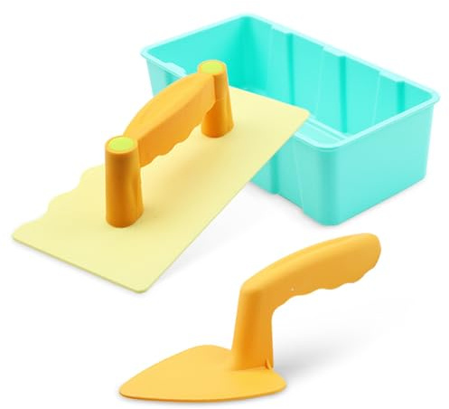 Bonalake 3-in-1 Sand Castle Building Kit with Drawstring Bag Beach Sand Toys for Kids with Shovel, Scraper & Rectangle Mold Sandbox Toys for Creative Outdoor Play Sandbox Beach