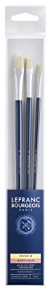 Lefranc Bourgeois - 3 Pennelli Qualità Fine (Piatti N°4-8-12) - Manico Lungo