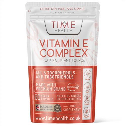 Vitamin E Complex - All 8 E Tocopherols & Tocotrienols - 60 Pullulan Capsules - Plant-Based & Whole Food - Orangutan Friendly - Vegan - No Fillers, Binders or Flow Agents (60 Capsule)