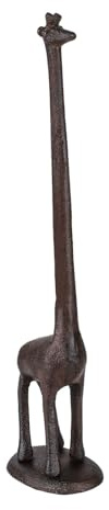 YHoldfiturn Cast Iron Toilet Paper Holder 45 x 8 x 11cm Toilet Roll Stand | Giraffe Toilet Paper Roll Holder Free Standing for Home Decoration Gift (Brown)