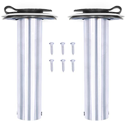 ZONADAH 2X Heavy Duty Edelstahl 316 Angelrutenhalter, Marine Grade, Flush Mount Angelrutenhalter, 90 Grad