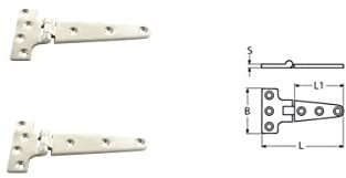 2 Stück T-Scharniere 100 mm Edelstahl A4 poliert Motorhauben Scharnier
