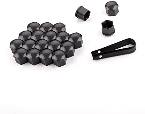 LST 20x Sechskant Abdeckkappen Radschraube Felgen Kappen Set 17 mm grau glänzend