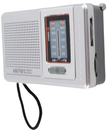 Tragbares Radio, AM FM, Batteriebetriebenes Echtzeit-Radio mit Eingebauten Lautsprechern, Tragbares Taschenradio mit Fortschrittlichem Chip für Reisen Im Freien, Grau