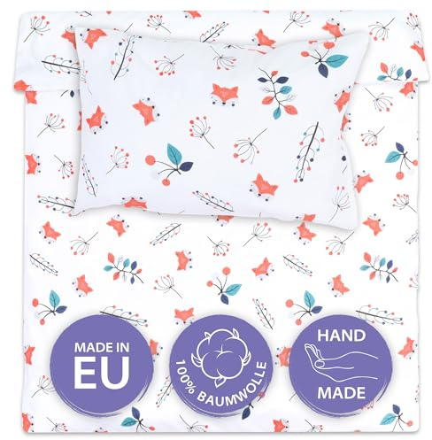 Totsy Baby Housse de Couette Enfant 90x120 cm - Coton Linge de lit pour Enfants Parure avec Housses de Couette 90 x 120 cm et taie d’Oreiller 40 x 60 cm pour bébé Lits Oeko-Tex