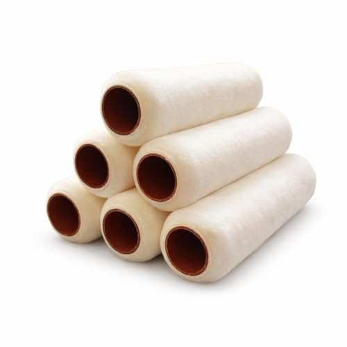 Tru-Lamb 9 Lambskin Paint Roller Covers – 100% Natural Lambswool Professional Roller for Oil & Latex Paint, Stain, Varnish & Sealers – Smooth Professional Finish (9 x 3/8 - 6 Pack)