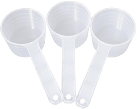 HugeDE 6 Pcs 50 ml Plastic Measuring Spoons Milk Powder Scoops Coffee Scale Teaspoons Lab Measuring Scoops for Pet Food