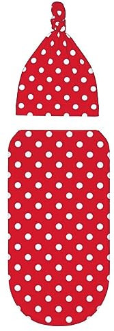 Oudrspo Baby-Pucktücher mit roten und weißen Punkten, verstellbares Wickelset, Größe S/Medium, 0–6 Monate, Pucktücher für Neugeborene