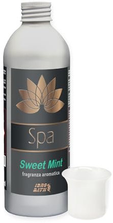IDRO BATH Fragranza Aromatica Spa Sweet Mint Concentrata + Bicchierino Dosatore Graduato, Fresco Aroma di Pino Mentolato, per Spa e Idromassaggio - 250 ML