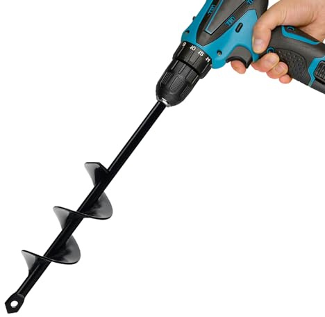 Broca de taladro de 1.6 x 9 pulgadas para plantar, maceta en espiral de jardín para plantar bulbos, plantas de cama, agujeros para paraguas, taladro hexagonal de 3/8 pulgadas