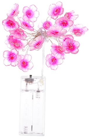 1 Satz Saite Blumen-Lichterketten rosa Lichterketten Türdekoration hochzeitsdeko Szene-Layout-Lampe dekorative Rasenlampe die Blumen schmücken Pfirsichblütenlaterne Garten Licht