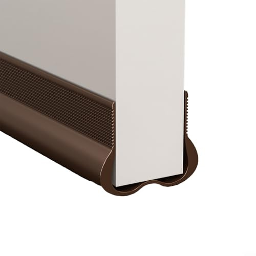 Paraspifferi per Porta, Striscia di Tenuta Inferiore Porta Flessibile in PVC Sotto Porta Ferma Spifferi Guarnizione Meteorologica Blocca Rumore (Marrone)