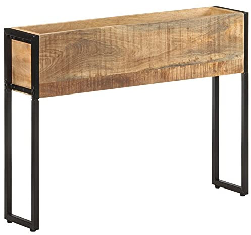 Homgoday Fioriera Grigliato per Giardino, Fioriera 90x20x68 cm in Legno di Mango Grezzo, Fioriera Grigliato per Giardino, Fioriera da Esterno,Fioriera Balcone