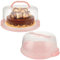 AHAQU 2PCS Large Cake Carrier with Handle, 8 and 10 Round Cake Box with Lid, Plastic Lockable Cake Storage Container for Cakes, Pies, Cookies and Desserts