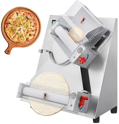 Dfdieratve Rodillo Laminador de Masa Comercial, TamañO Ajustable de 4 a 12 Pulgadas, MáQuina Laminadora de Masa de Pizza EléCtrica de 370 W, MáQuina Prensadora Masa de Pizza Adecuada