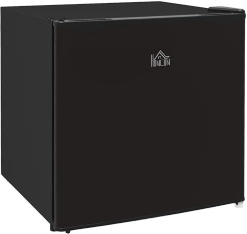 HOMCOM Tabletop Mini Freezer with 35 Litre Capacity, Small Freezer with Reversible Door, Adjustable Temperature and Removable Wire Shelf for Bedrooms, Home Office, Black
