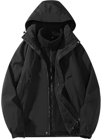 Generisch Chaqueta de esquí para mujer de invierno 3 en 1, impermeable, chaqueta funcional negra, chaqueta de senderismo, chaqueta de invierno, chaqueta cálida para exteriores, chaqueta de snowboard