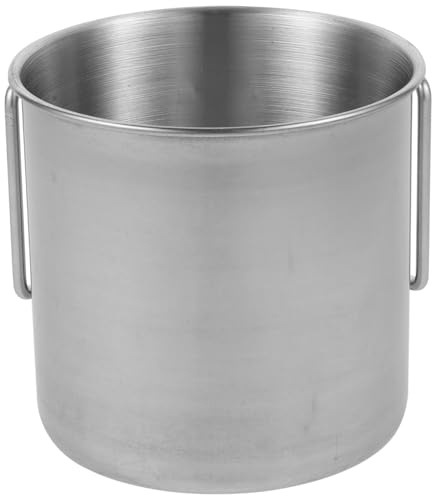 Ciieeo Stainless Steel Camping Cup with Folding Handle Portable Outdoor Drinking Mug Unbreakable Water Cup for Travel Multi-Function Metal Coffee Mug for Home Camping Use