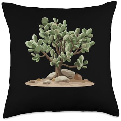Jade Plant In The Desert Throw Pillow
