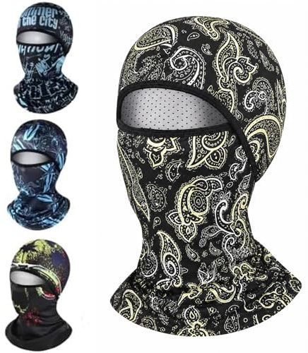 panemy Sturmhaube Sommer, 4-Teiliges Sturmhaube Atmungsaktiv Sommer, Bequem und Atmungsaktiv, Motorrad Maske für Outdoor Sports, Radfahren, Angeln, Bergsteigen, Unisex