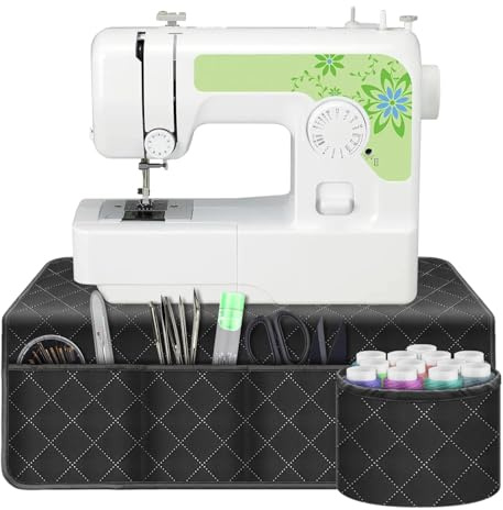 Boczif Tappetino per macchina da cucire da tavolo, Tappetino per cucito con 4 tasche e accessori organizer, Tappetino per trasporto macchina per lezioni e decorazioni
