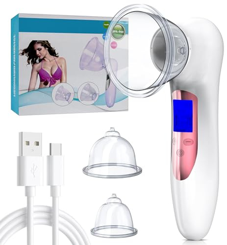 Vakuum Massagegerät, 2 Saugköpfe (12cm/7cm) zur Schröpf Massage, ABS Material, USB-C-Ladung, 3 Modi – zur Reduktion von Cellulite Anschein, Unterstützung der gesunden Durchblutung und Hautstraffung