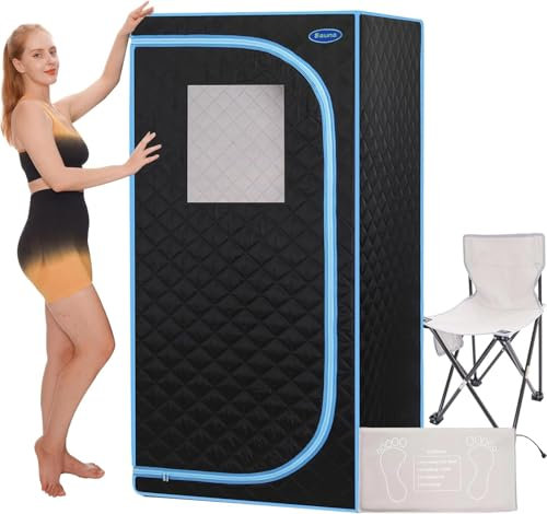 CONLONS Infrared Sauna,Portable Infrared Sauna for Home Spa,with Heated Feet and Portable Chair with Timed and Adjustable Temperature Settings for Reduce Stress Fatigue Indoor Sauna