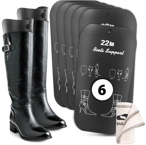 SULPO Stiefelspanner für hohe Stiefel, Overknees und Reitstiefel, Stiefelformer aus Kunststoff, Stiefelhalter für Damen und Herren, 22 Zoll, 6 Stück (3 Paar)