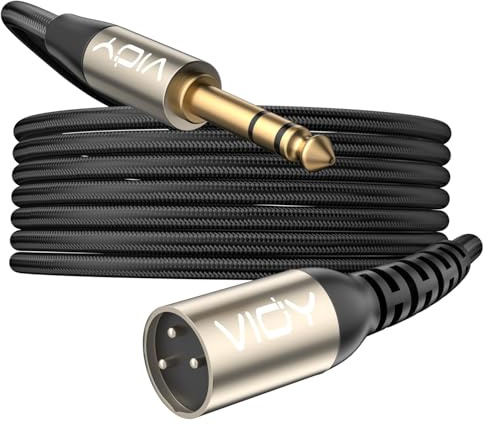 VIOY XLR to 6.35mm Cable 2M, 1/4 Inch TRS to XLR Male Balanced Microphone Cable for Mixers, Amplifiers, Speakers, Dynamic Microphones, CD Players, Electronic Piano, Karaoke Machines