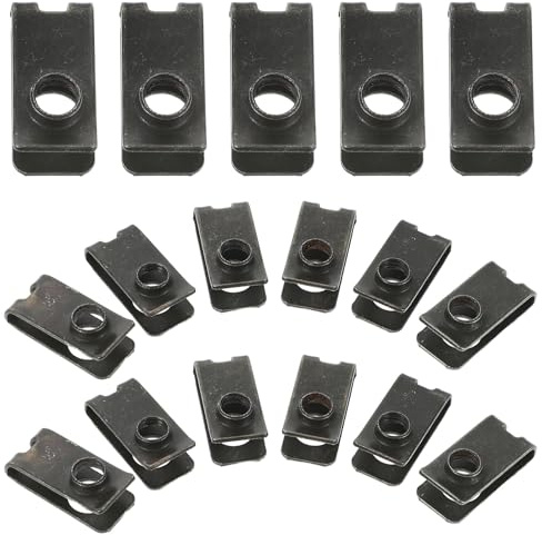 ROMISBABA 50pcs M6 Metal Self Tapping License Plate Anti Theft Screws with U-type Retainer Clip Base, Medium Size Steel Fasteners for Car License Plate Mounting and Security