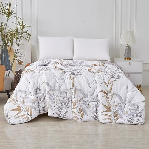 TIENDA EURASIA – Edredón Nórdico Reversible | Estampado Bicolor | 100% Relleno de Fibra Siliconada | Tacto Suave y Confortable de Microfibra 300g/m2 (Taupe, Cama 150/180 240x260 cm)