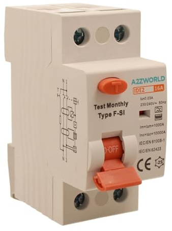 Disjoncteurs différentiel Type F-SI super immunisé 16A 30mA 1P+N 10kA 2 modules, idéal pour installations avec onduleur, pompes à chaleur, climatiseurs, UPS et bornes de recharge (wallbox)