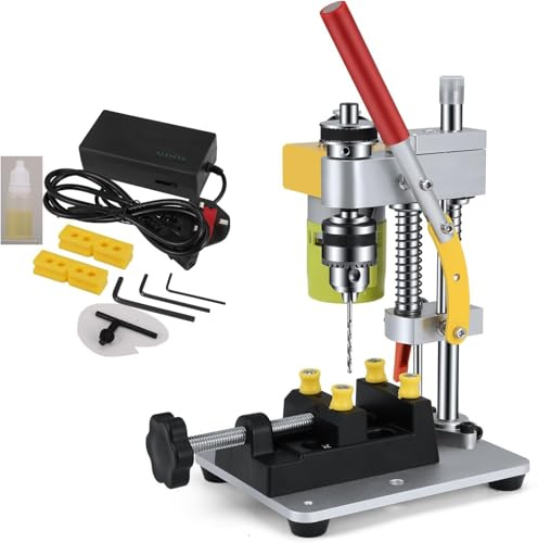 Mini Drill Press,Portable Pillar Drill with 795 Motor,Precision Bench Drill Machine with CNC Machining,Elecric Table Driller for Metal Wooden Jewelry DIY